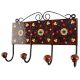 Dark Brown Ceramic Floral Tile Hook